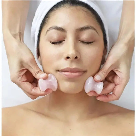gua sha |  Guasham™ outil de massage facial en forme de champignon en quart rose